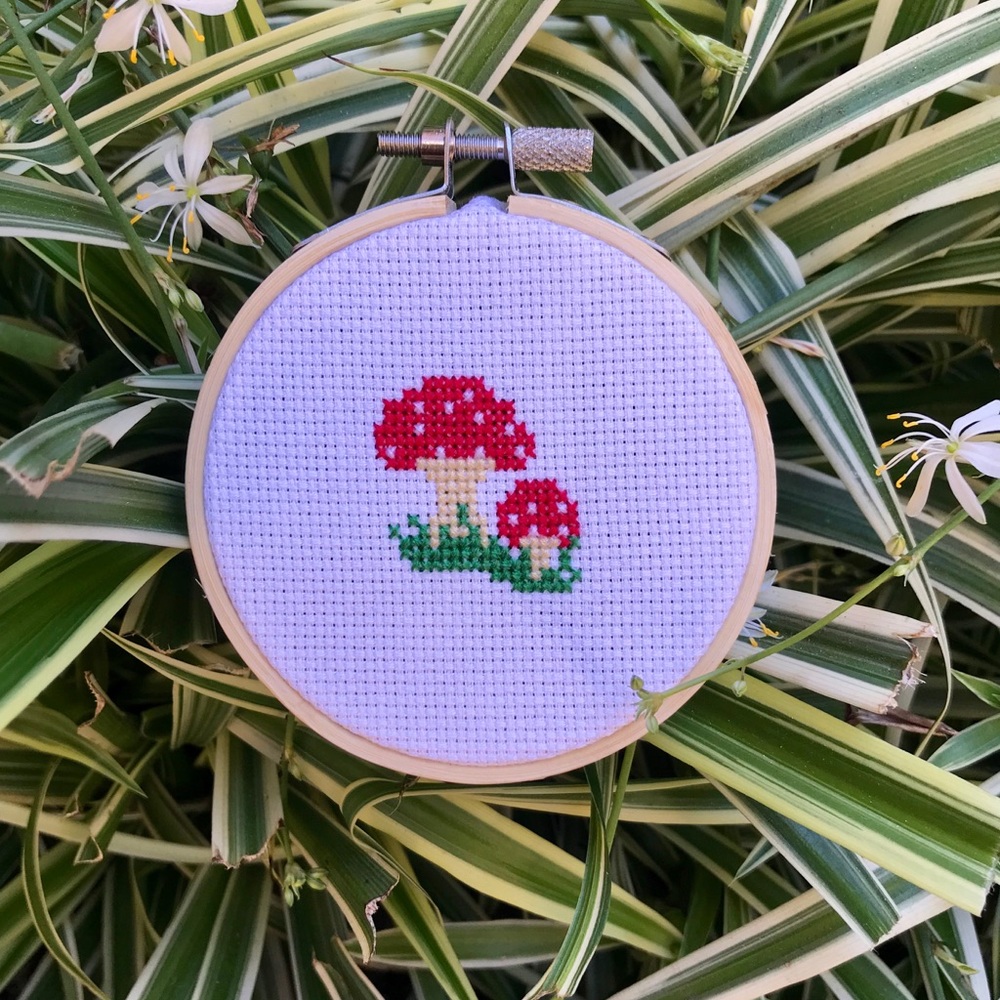Toadstool Cross Stitch 🍄